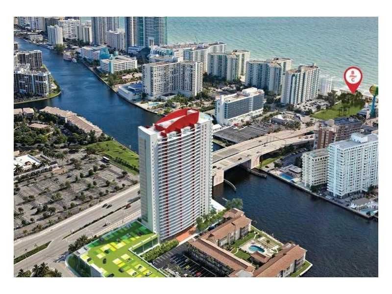 Aerial view of Beachwalk Resort on the Intracoastal
