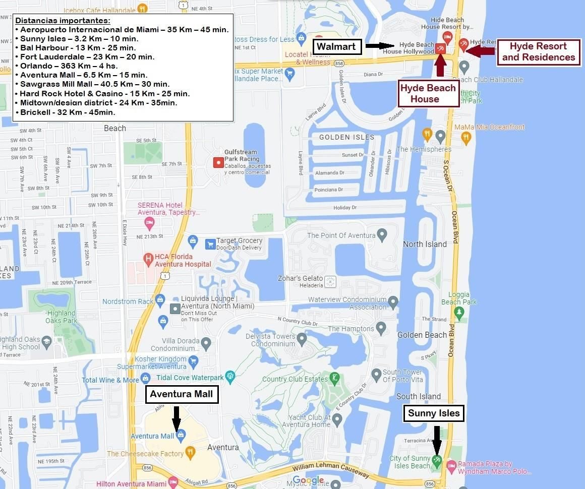 Hyde Beach House location map
