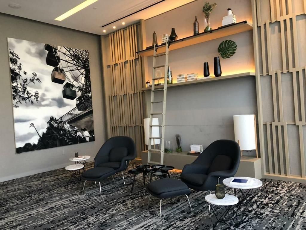 Lounge with curated art