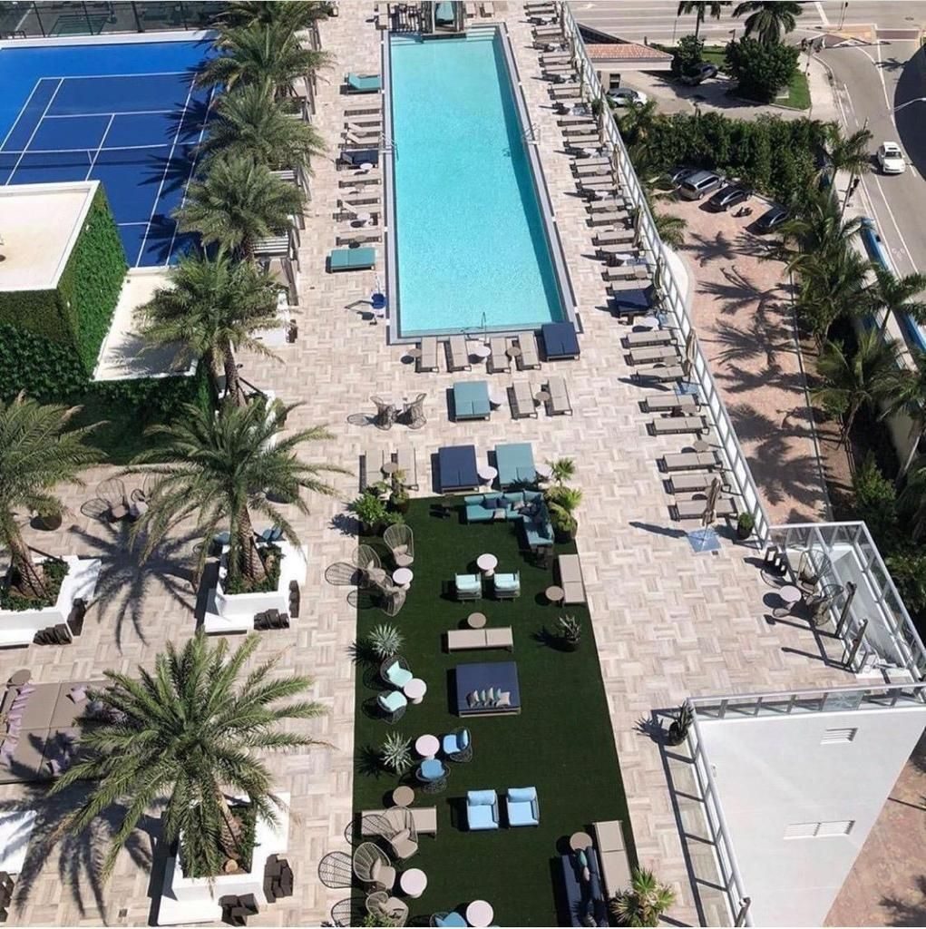 Pool deck, aerial view
