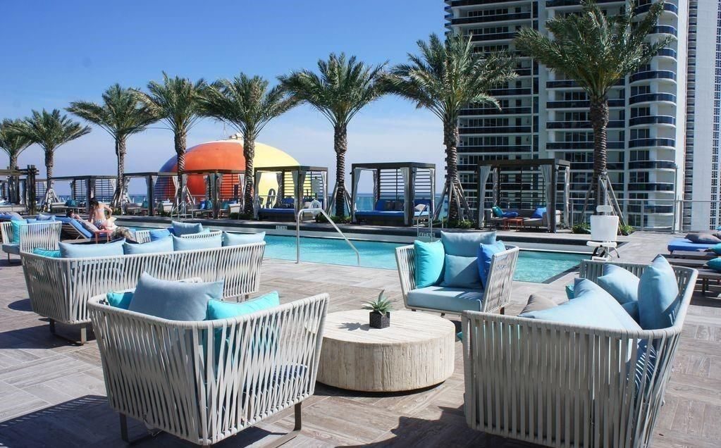 Rooftop pool cabanas