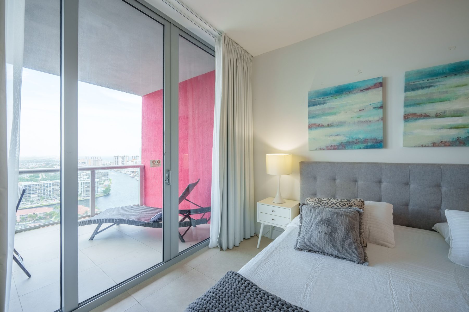 Master bedroom with balcony access