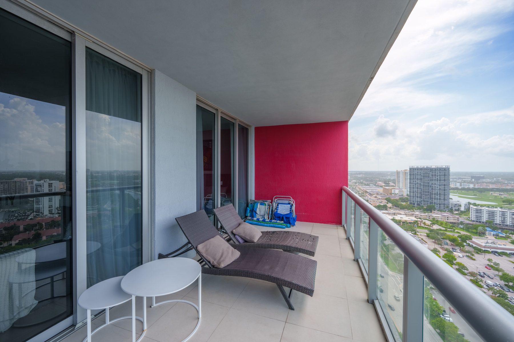 Private balcony with lounge chairs