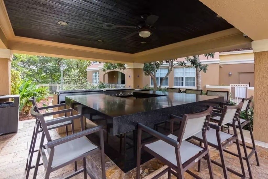 Outdoor grill seating area